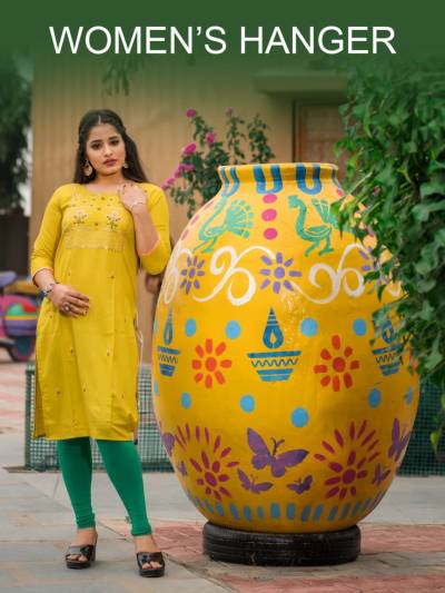 Women's Hanger By Vishwa Fancy Embroidered Kurti Collection